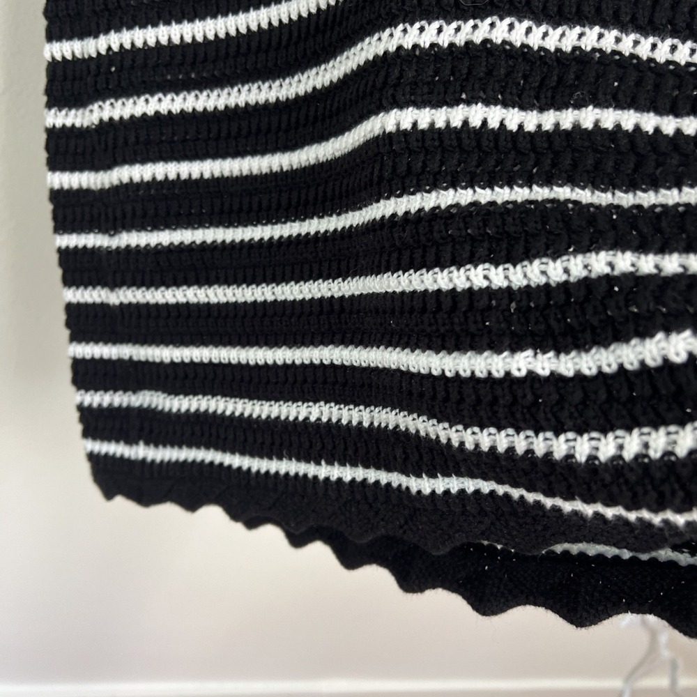 Gap Open Knit Crochet Sweater Dress Sz L Petite Black White Summer‎ Cover Up - Picture 5 of 11